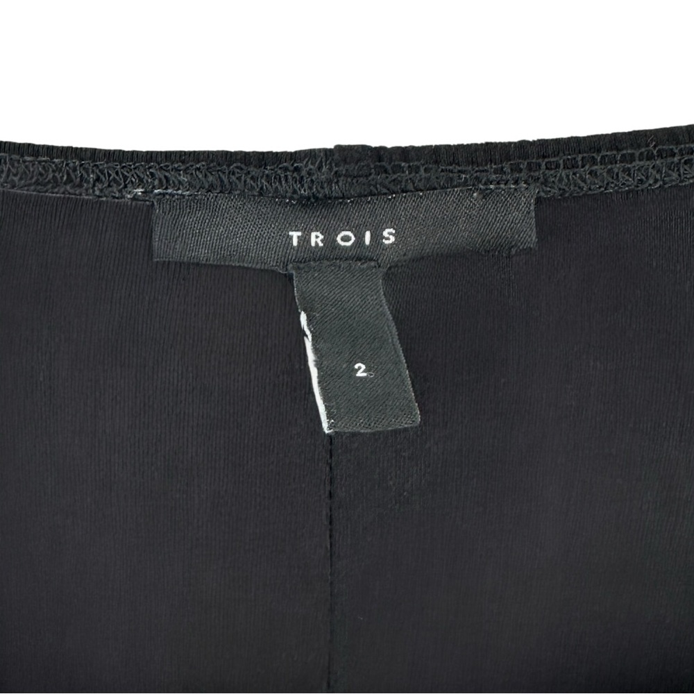 TROIS Kendall Skirt - Black Jersey Knit High Back Slit Midi Skirt sz S - Picture 7 of 12